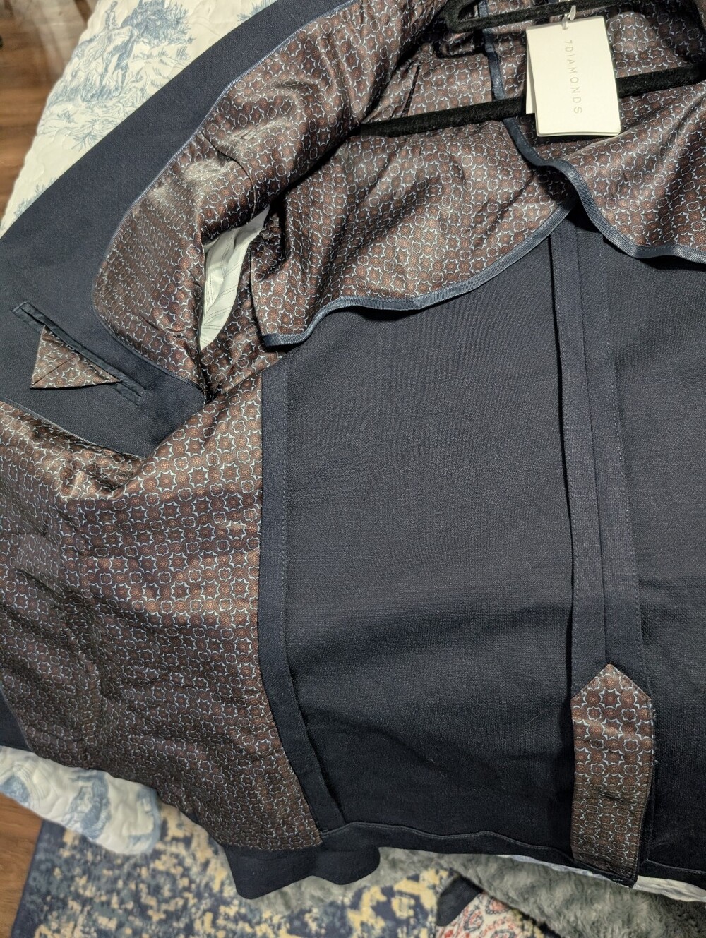 7 Diamonds Venna Blazer 40R Medium Navy Quiet Luxury Stretch Jacket NWT Classic - Picture 6 of 10